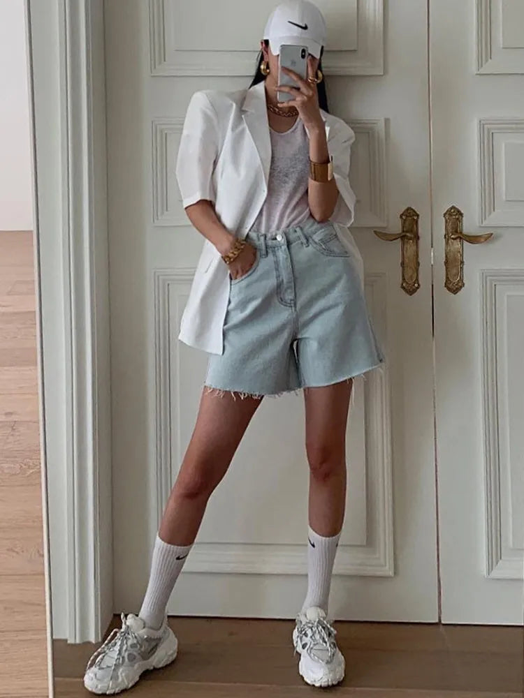 MIRRACH DESIGN DENIM SHORTS