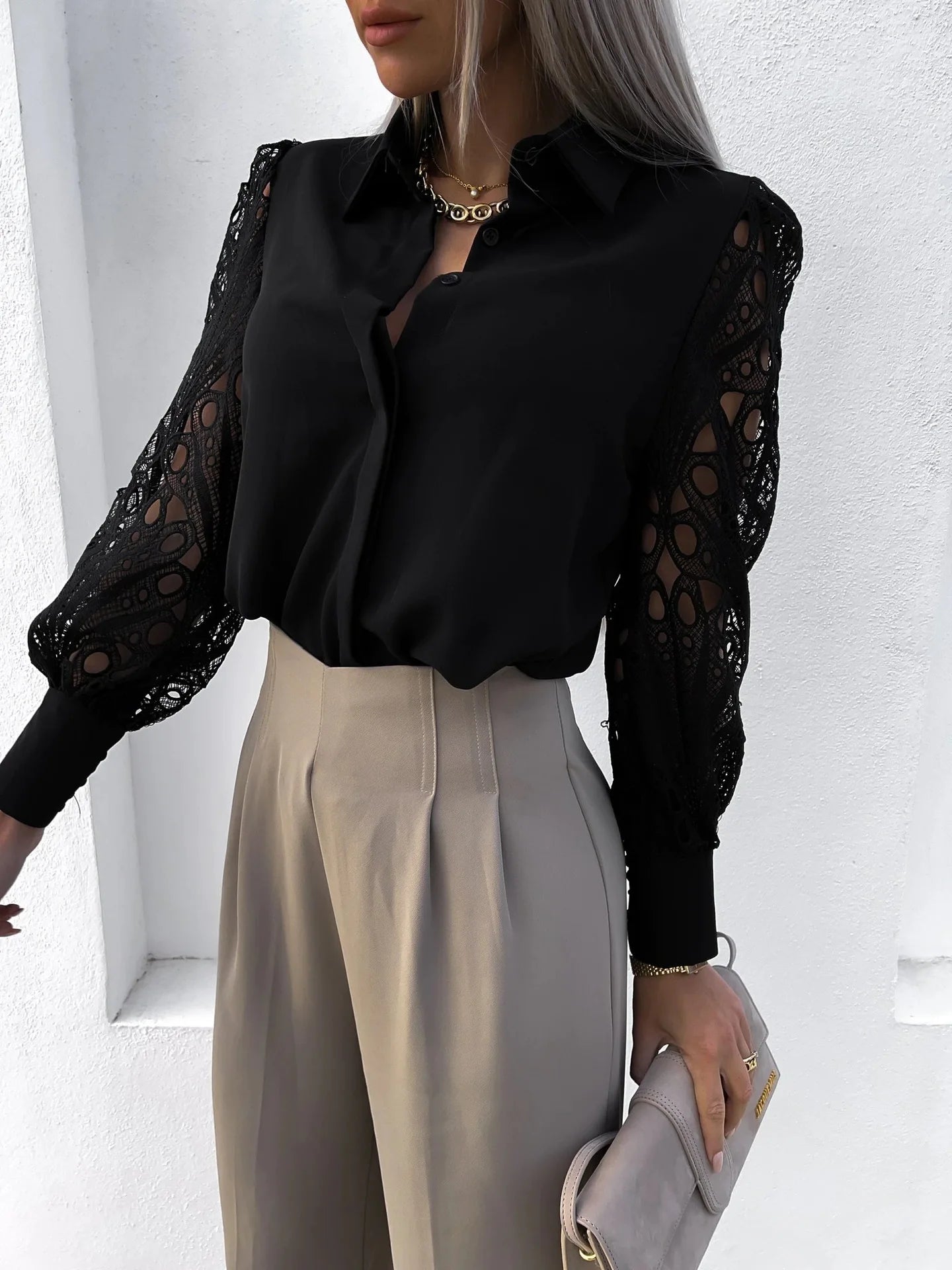 MIRRACH DESIGN LACE SHIRT