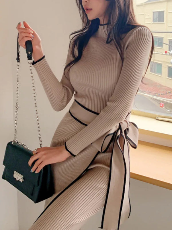 ERICA KNIT BELTED DRESS