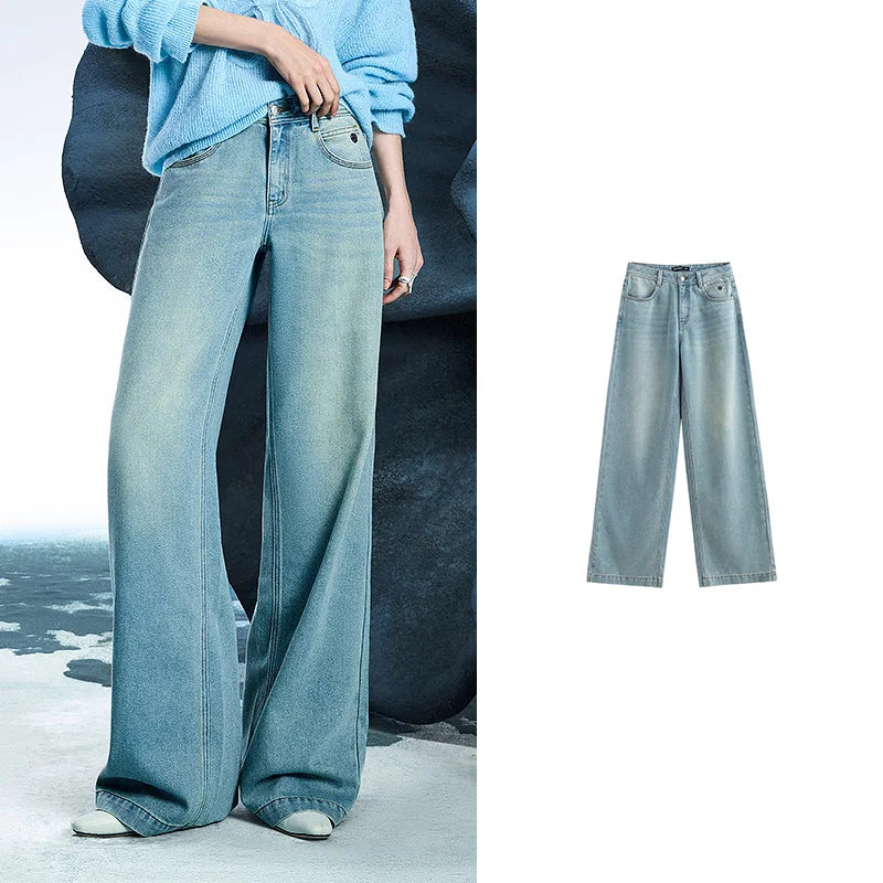 Straight Wide Leg Jeans