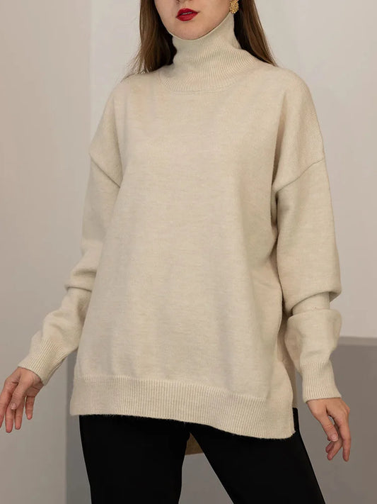 WOMEN'S HIGH COLLAR SWEATER