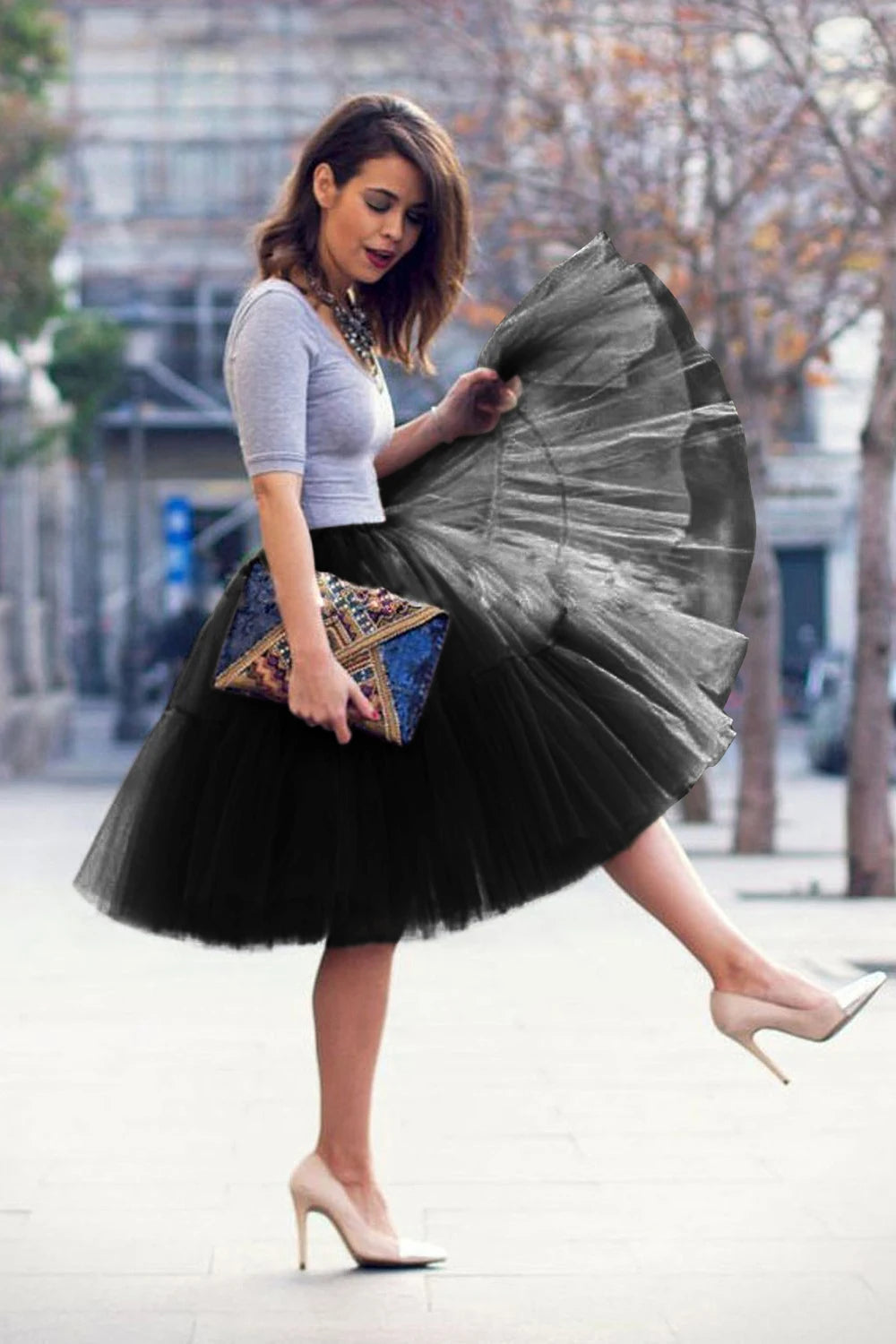 Women's mid-length tutu skirt