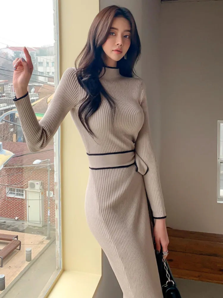 ERICA KNIT BELTED DRESS
