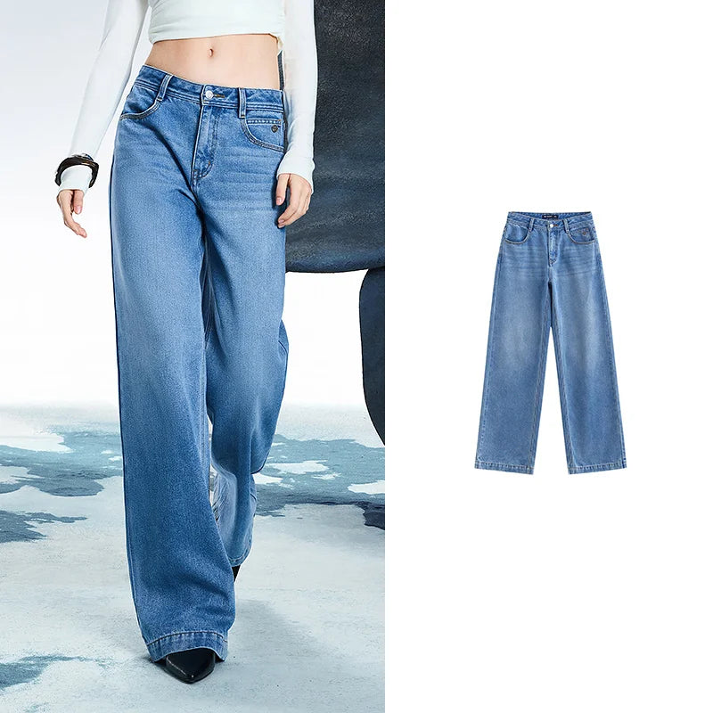 Straight Wide Leg Jeans