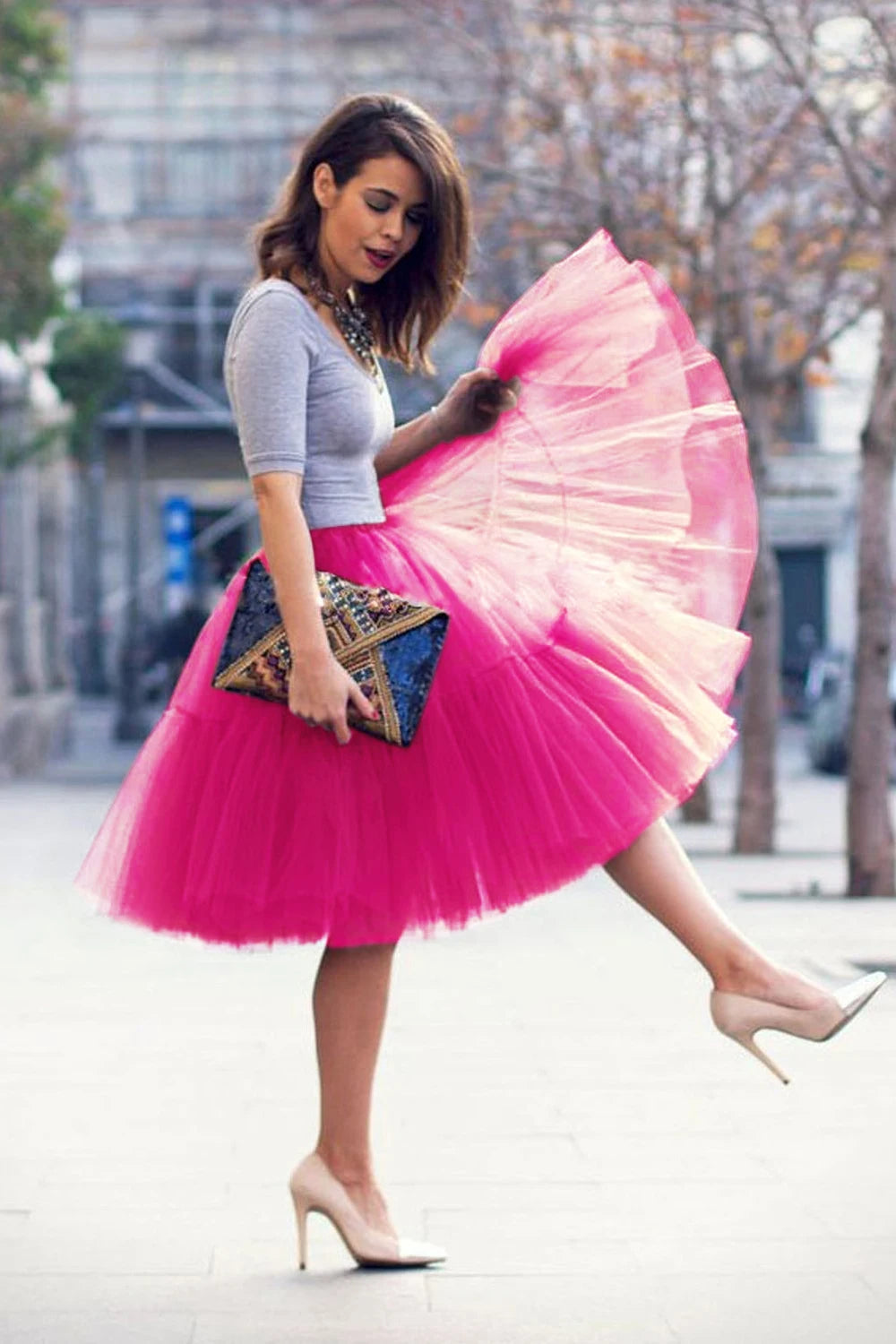 Women's mid-length tutu skirt