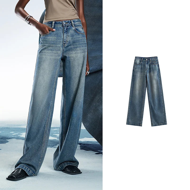 Straight Wide Leg Jeans