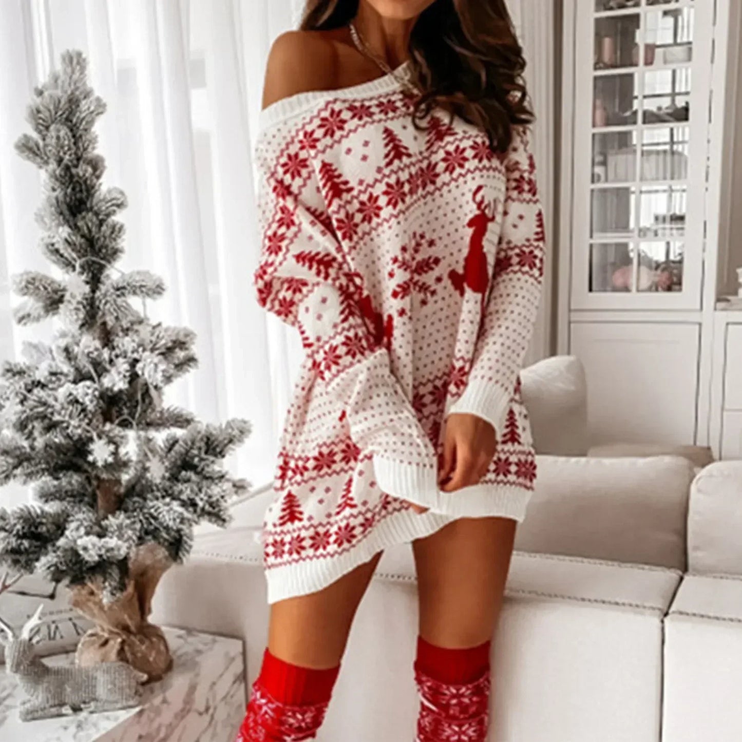 Oversize Christmas Sweater Dress