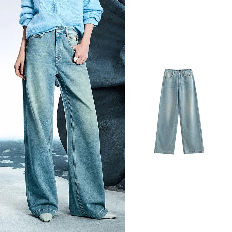 Straight Wide Leg Jeans