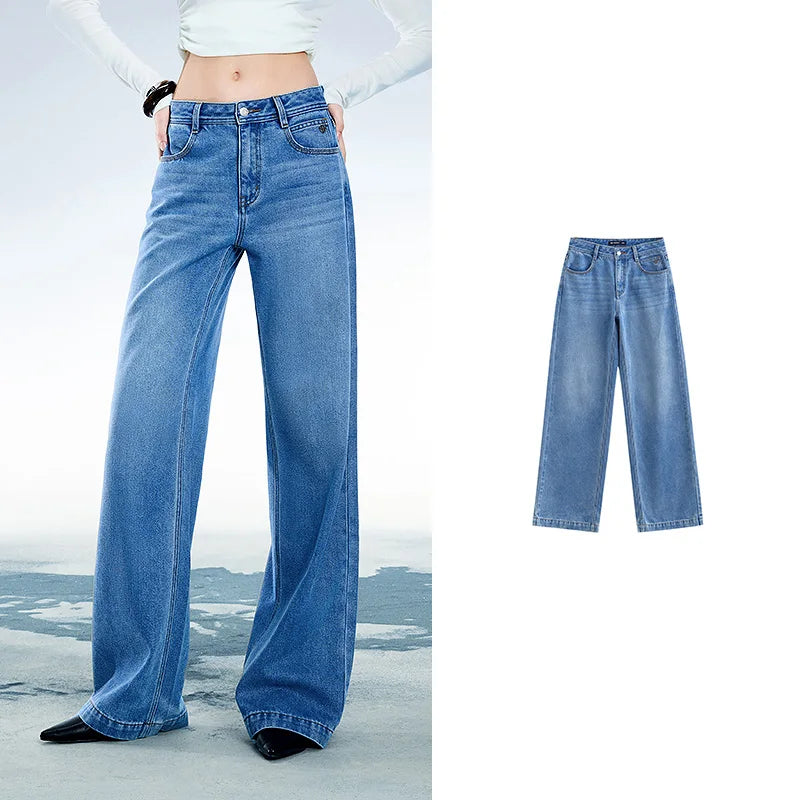 Straight Wide Leg Jeans