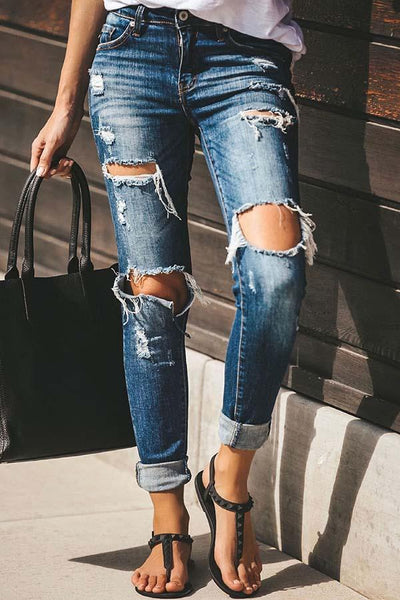 MATINA Slim Hole Elastic Leggings – Mirrach Fashion
