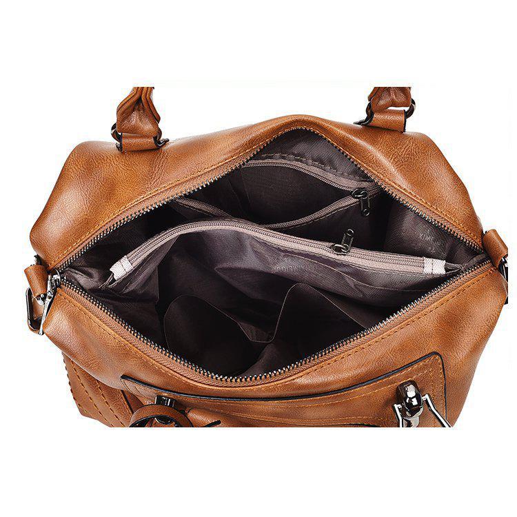 Women chic zipper handlebag